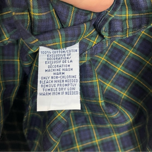 Ralph Lauren Classic Fit Button Down Shirt Green Blue Plaid Mens Small - Picture 4 of 6